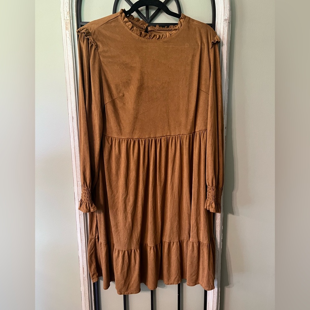 Brown Long-Sleeve SHEIN Dress